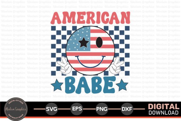 American Babe - 4th of July Retro SVG