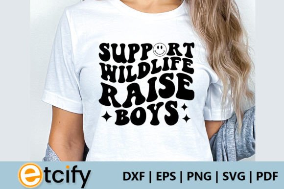Support Wildlife Raise Boys Retro SVG